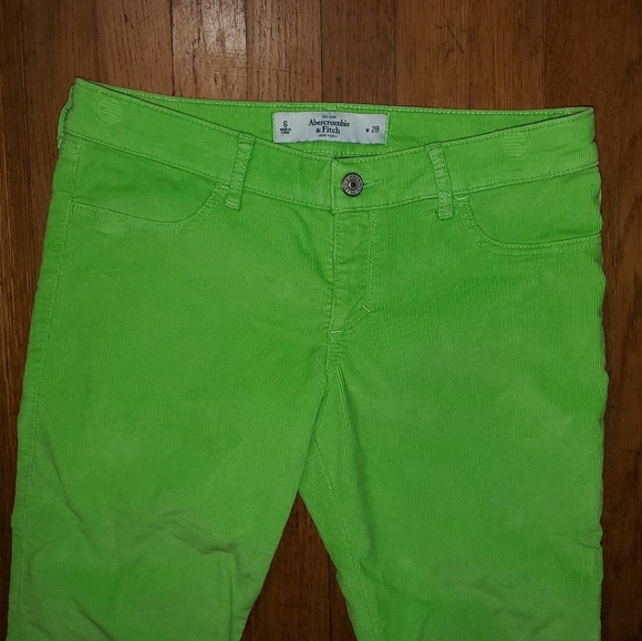 Abercrombie & Fitch Neon Green Corduroy Jeggings - Picture 10 of 10